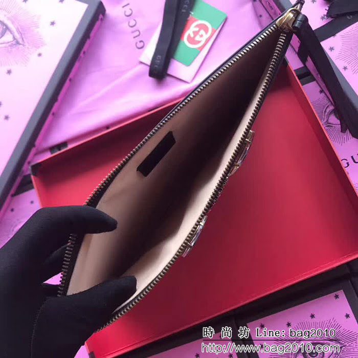 GUCCI古馳 歐洲正品原單 紅色水晶 女士手包 499799 啡色全皮 WTG1528
